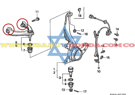 Buje tijera superior Honda Civic 1997 catalogo