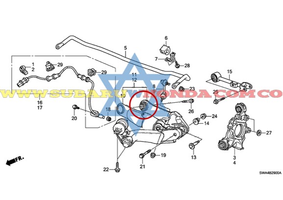 Buje tijera trasera Honda CRV 2016 catalogo