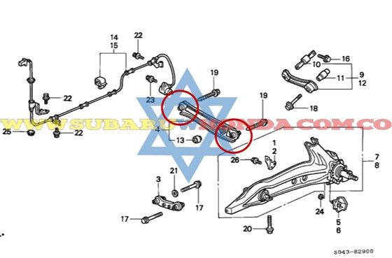 Buje tijera trasera Honda Civic 1996 catalogo