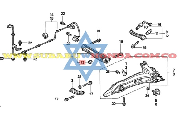 Buje tijera trasera central Honda Civic 1997 catalogo