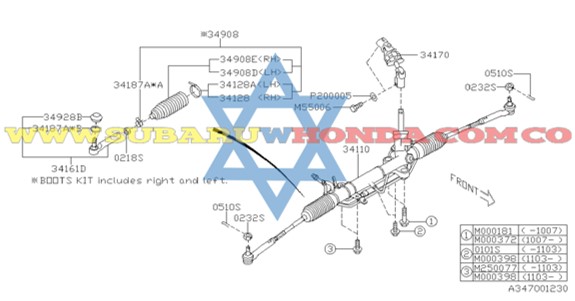 Caja de dirección Asistida Subaru Forester 2012