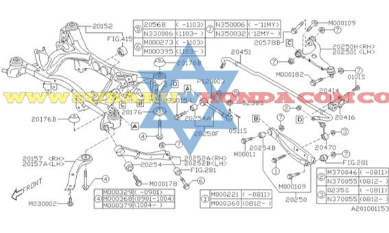 Cauchos traseros estabilizadora Subaru Forester 2013