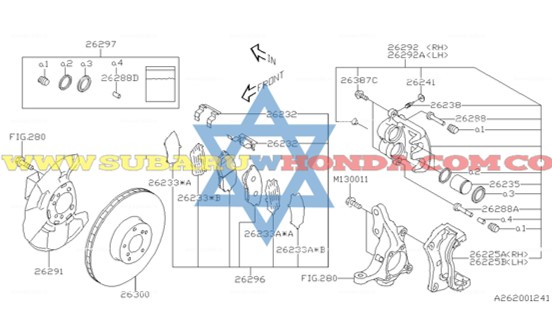 Disco de frenos delantero derecho Subaru Forester 2011