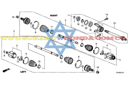 Eje delantero derecho Honda CRV 2016