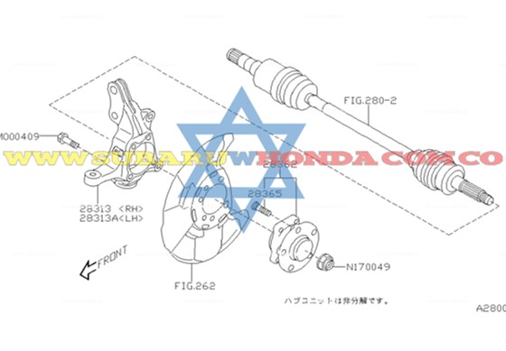 Eje delantero derecho Subaru Forester 2012