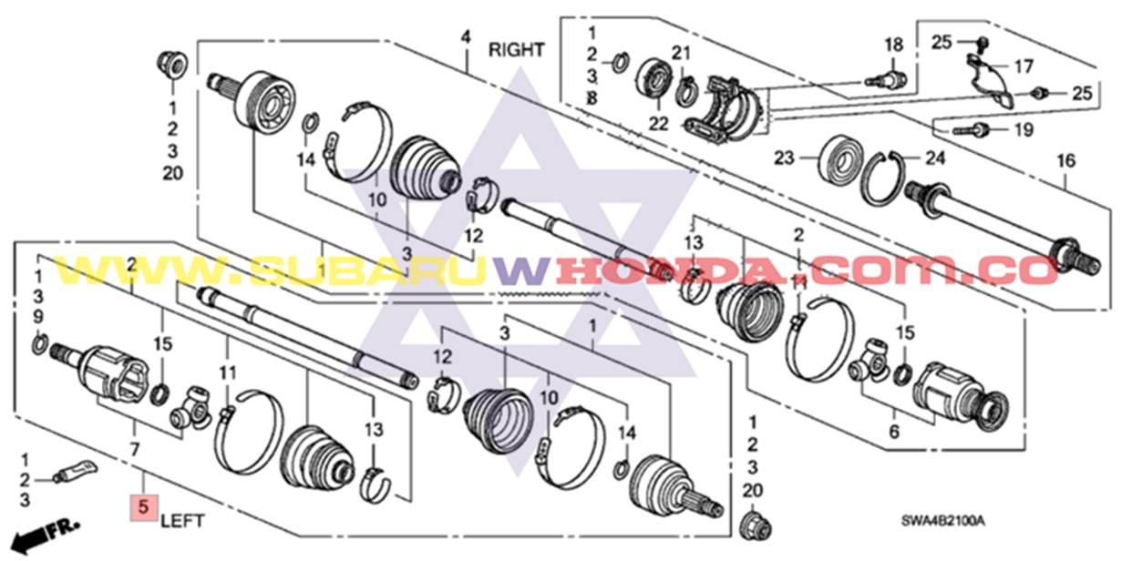 Eje delantero izquierdo Honda CRV 2011