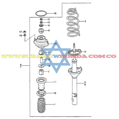 Fuelle amortiguador trasero Honda Accord 1980 catalogo