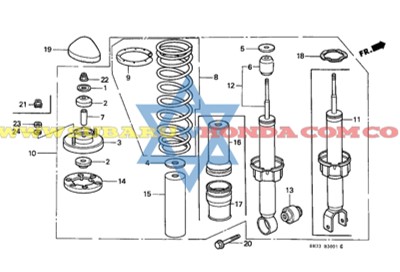 Fuelle amortiguador trasero Honda Civic 1980 catalogo
