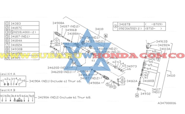 Fuelle caja direccion Subaru Leone 1992 catalogo