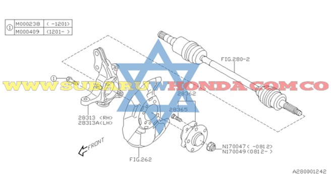 Rodamiento delantero izquierdo Subaru Forester 2011