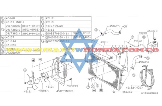 Aspa ventilador Subaru Leone 1993