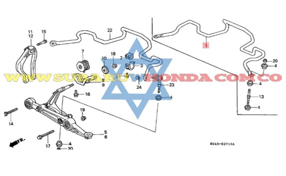 Barra estabilizadora delantera Honda Civic 1996