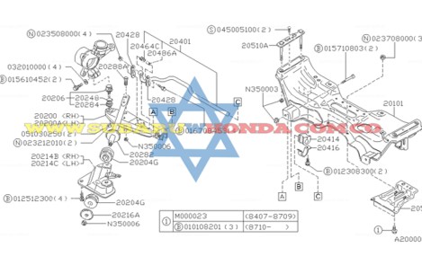 Cauchos delanteros barra estabilizadora Subaru Leone 1992