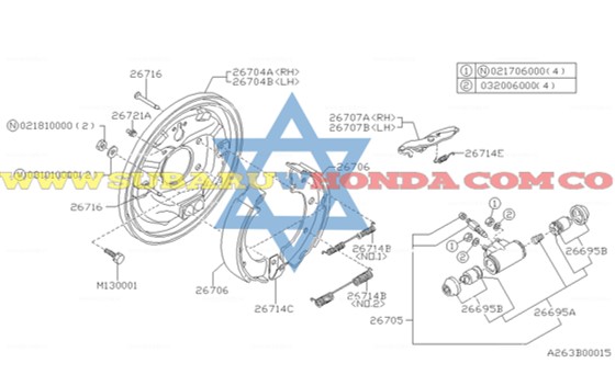 Cilindro de frenos Subaru Leone 1993