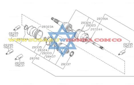 Eje delantero izquierdo Subaru Leone 1993