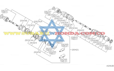 Eje trasero izquierdo Subaru Leone 1993