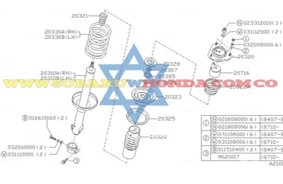 Soporte amortiguador delantero Subaru Leone 1993