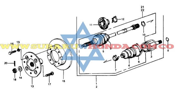 Tuerca punta de eje Honda Accord 1977 catalogo