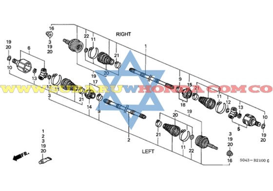 Acople eje delantero derecho Honda Civic 1999