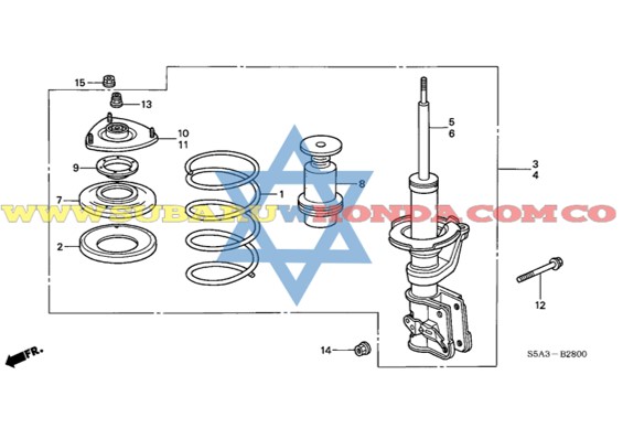 Amortiguador delantero izquierdo Honda Civic 2002