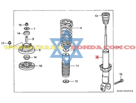 Amortiguador trasero izquierdo Honda Civic 2000