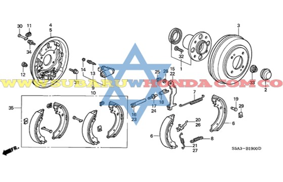 Bandas de frenos Honda Civic 2002