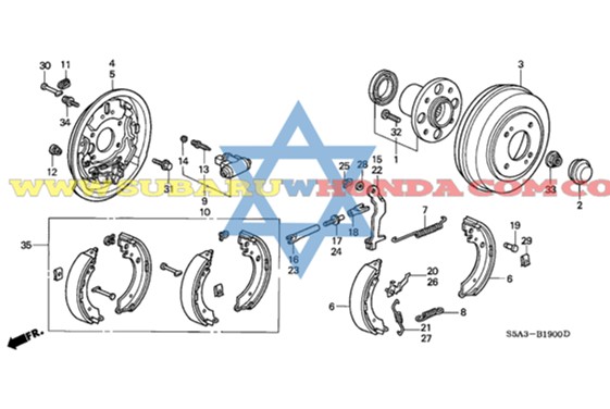 Bocín trasero Honda Civic 2001