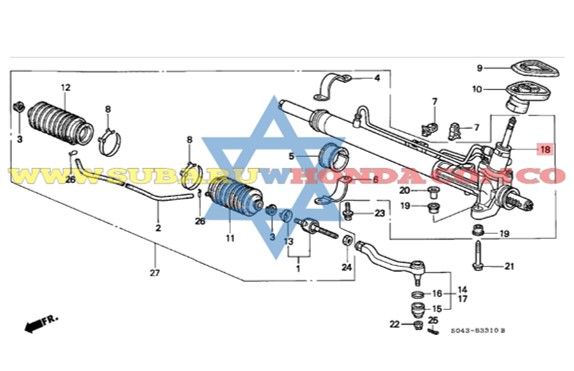 Caja de dirección Hidráulica Honda Civic 1998