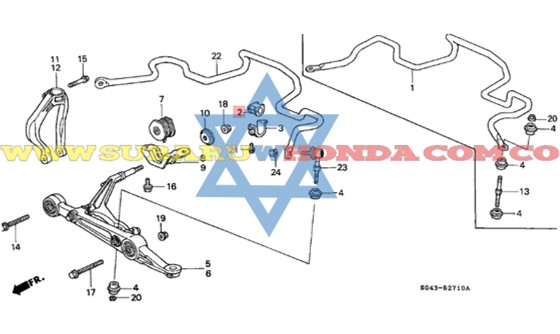 Cauchos delanteros barra estabilizadora Honda Civic 2000