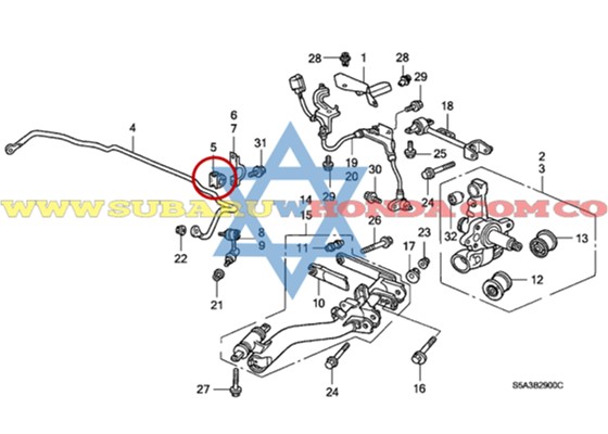 Cauchos traseros barra estabilizadora Honda Civic 2004