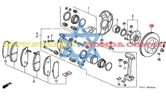 Disco de frenos delantero Honda Civic 1997