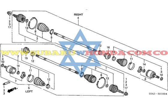Eje delantero derecho Honda Civic 2003