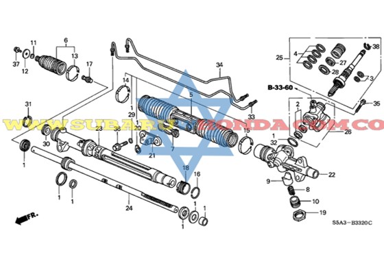 Guardapolvo caja direccion Honda Civic 2002