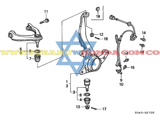 Rotula tijera superior Honda Civic 2000