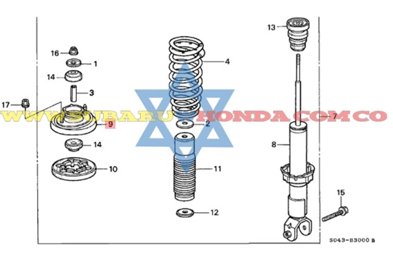 Soporte amortiguador trasero Honda Civic 1999