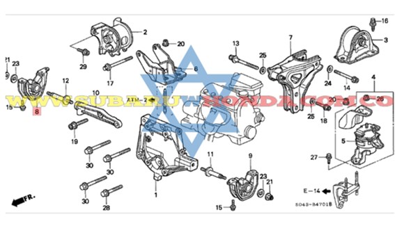Soporte motor inferior derecho Honda Civic 1999