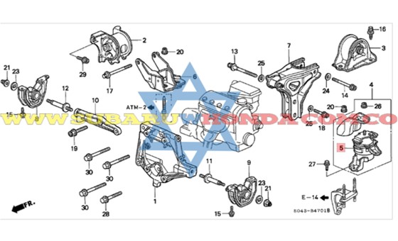 Soporte motor izquierdo Honda Civic 1996