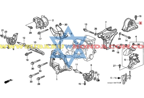 Soporte motor trasero Honda Civic 1999