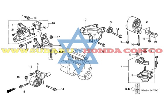 Soporte motor trasero Honda Civic 2001