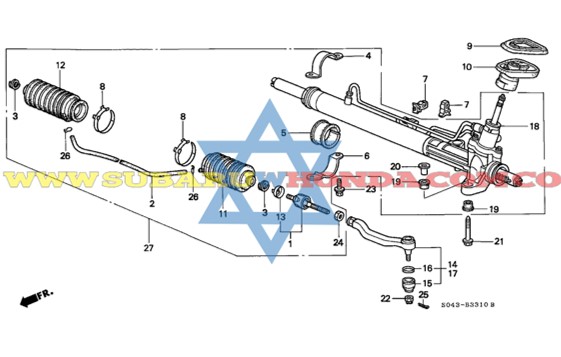 Terminal izquierda dirección hidraulica Honda Civic 1996