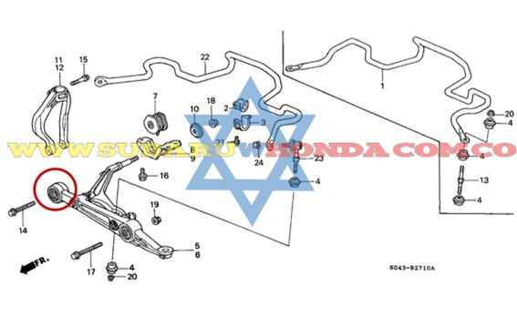 Tijera delantera inferior derecha Honda Civic 1997