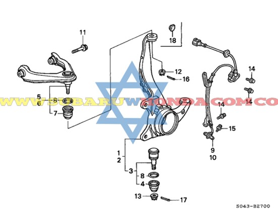 Tijera delantera superior izquierda Honda Civic 2000
