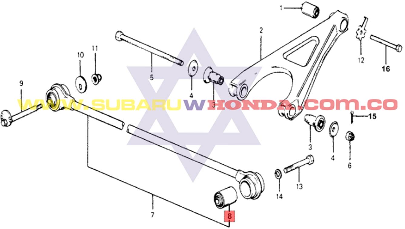 Buje templete trasero Honda Accord 1978