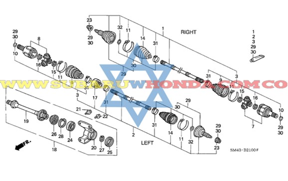Acople eje derecho Accord 1993