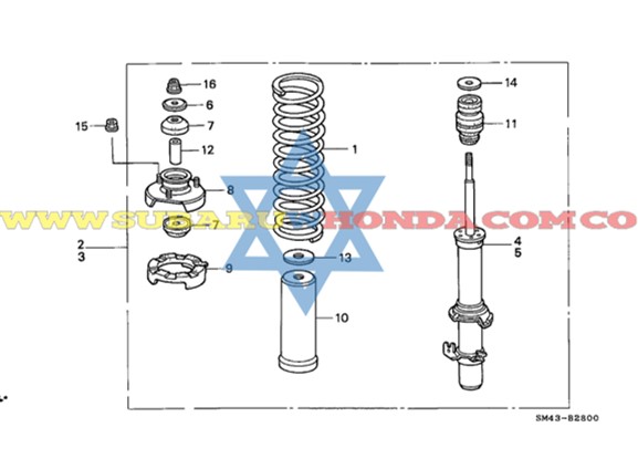 Amortiguador delantero derecho Accord 1992