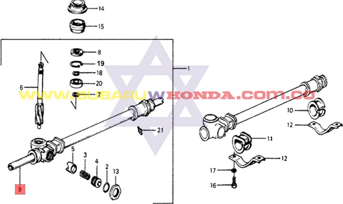 Caja de direccion mecánica Honda Accord 1981