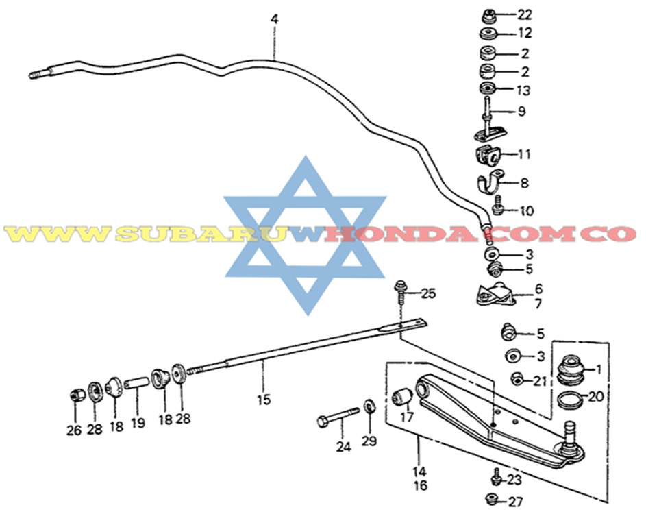 Cauchos delanteros barra estabilizadora Honda Accord 1982