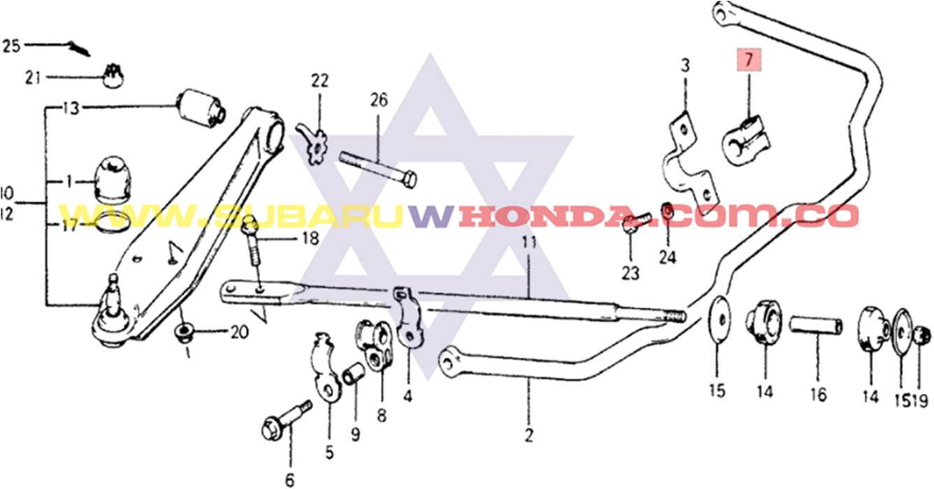 Cauchos delanteros barra estabilizadora Honda Accord 1981