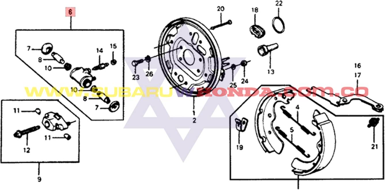 Cilindro de frenos Honda Accord 1980