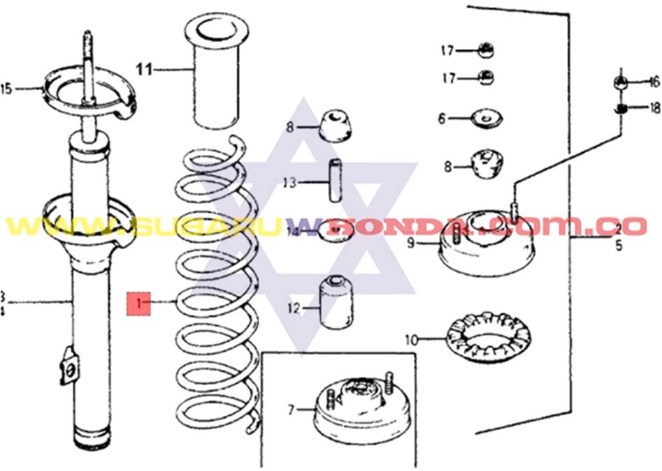 Espiral trasero Honda Accord 1980
